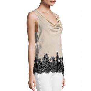 Alice and Olivia BLACK Silk Lace Tank